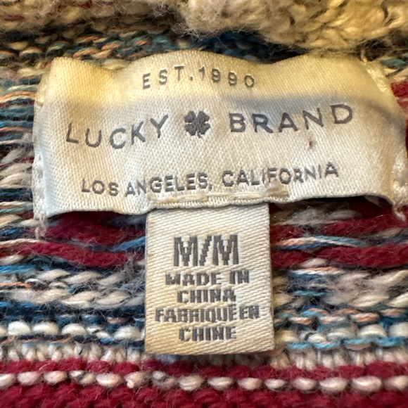 Lucky Brand Fair Isle Cardigan | M/L Excellent Condition - Picture 4 of 4
